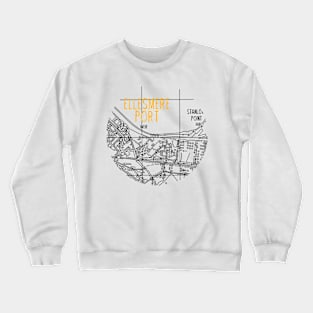 Ellesmere Port Map (Orange & White) Crewneck Sweatshirt